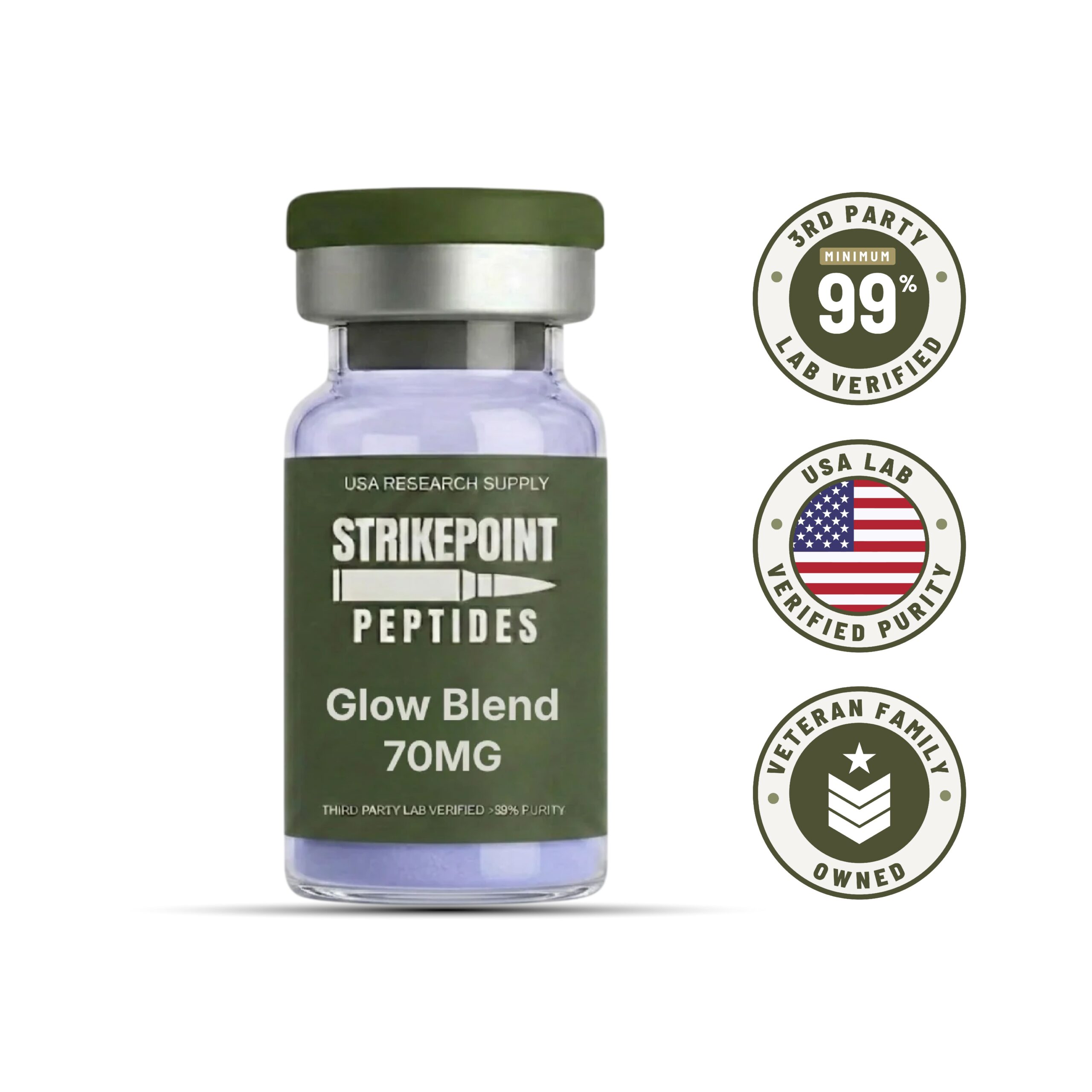 BBG70 Glow Blend 70mg (GHK-Cu 50mg, BPC-157 10mg, TB-500 10mg) - Image 1