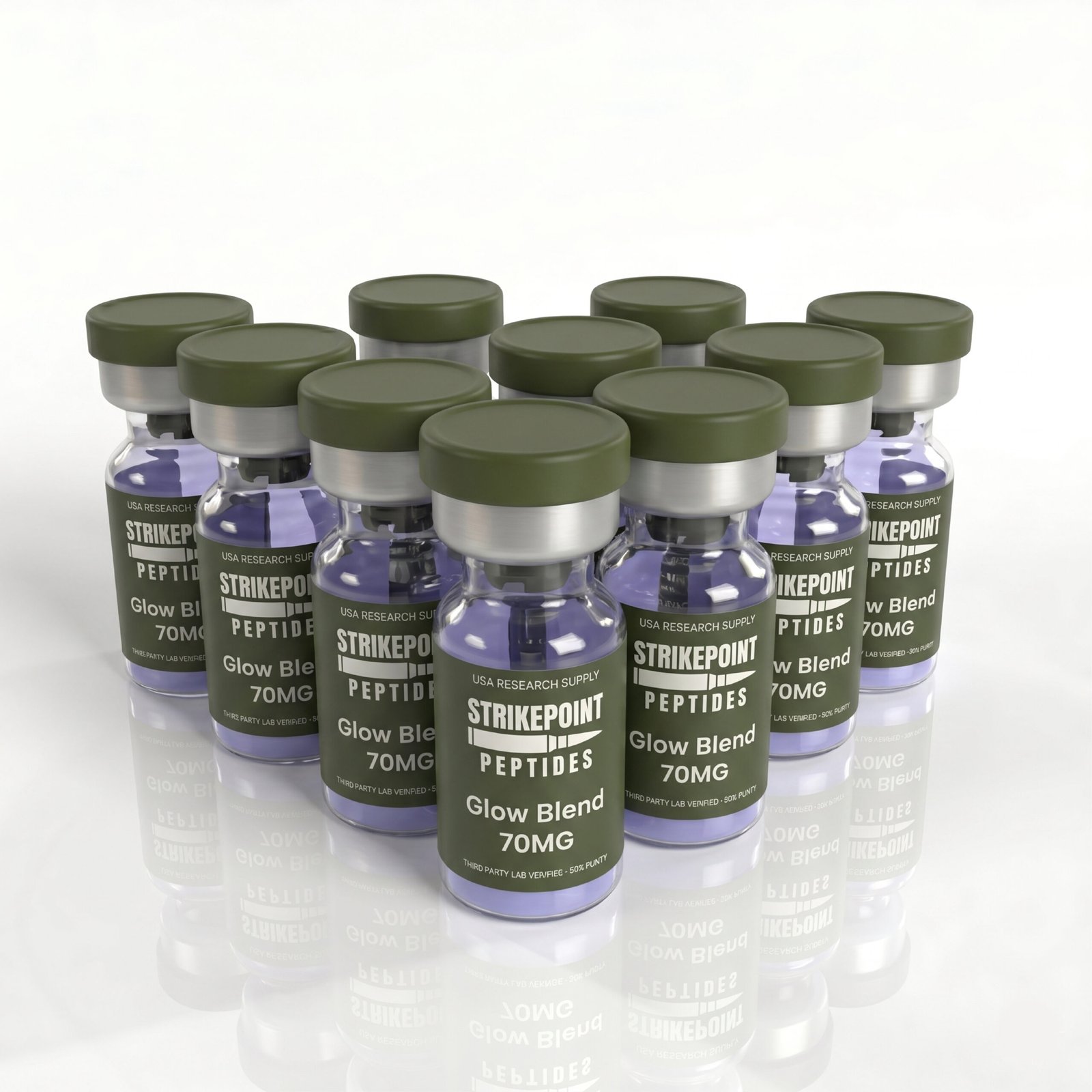 Glow Blend 70mg (GHK-Cu 50mg, BPC-157 10mg, TB-500 10mg) 10 vial kit Glow Blend 70mg (GHK-Cu 50mg, BPC-157 10mg, TB-500 10mg) 10 vial kit